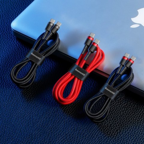 Wytrzymały elastyczny kabel przewód USB-C PD PD 2.0 60W 20V 3A QC3.0 2M czerwony Wytrzymały elastyczny kabel przewód USB-C PD PD 2.0 60W 20V 3A QC3.0 2M czerwony