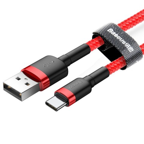 Wytrzymały elastyczny kabel przewód USB USB-C QC3.0 2A 2M czerwony Wytrzymały elastyczny kabel przewód USB USB-C QC3.0 2A 2M czerwony