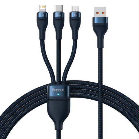 Flash Series II kabel USB USB-C Iphone Lightning microUSB 100W 1.2m niebieski Flash Series II kabel USB USB-C Iphone Lightning microUSB 100W 1.2m niebieski