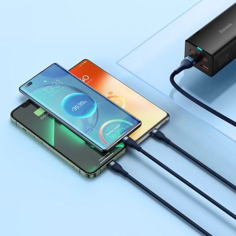 Flash Series II kabel USB USB-C Iphone Lightning microUSB 100W 1.2m niebieski Flash Series II kabel USB USB-C Iphone Lightning microUSB 100W 1.2m niebieski