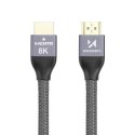 Kabel przewód HDMI 2.1 8K 60 Hz 48 Gbps 4K 120 Hz 2K 144 Hz 5 m srebrny