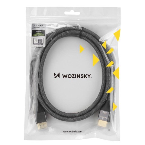 Kabel przewód HDMI 2.1 8K 60 Hz 48 Gbps 4K 120 Hz 2K 144 Hz 5 m srebrny Kabel przewód HDMI 2.1 8K 60 Hz 48 Gbps 4K 120 Hz 2K 144 Hz 5 m srebrny