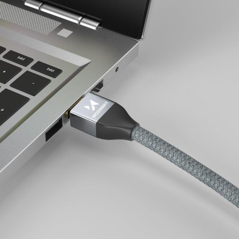 Kabel przewód HDMI 2.1 8K 60 Hz 48 Gbps 4K 120 Hz 2K 144 Hz 5 m srebrny Kabel przewód HDMI 2.1 8K 60 Hz 48 Gbps 4K 120 Hz 2K 144 Hz 5 m srebrny