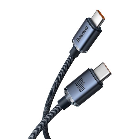 Kabel przewód do szybkiego ładowania i transferu danych USB-C USB-C 100W 2m czarny Kabel przewód do szybkiego ładowania i transferu danych USB-C USB-C 100W 2m czarny