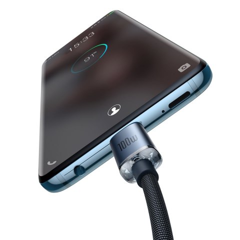 Kabel przewód do szybkiego ładowania i transferu danych USB-C USB-C 100W 2m czarny Kabel przewód do szybkiego ładowania i transferu danych USB-C USB-C 100W 2m czarny
