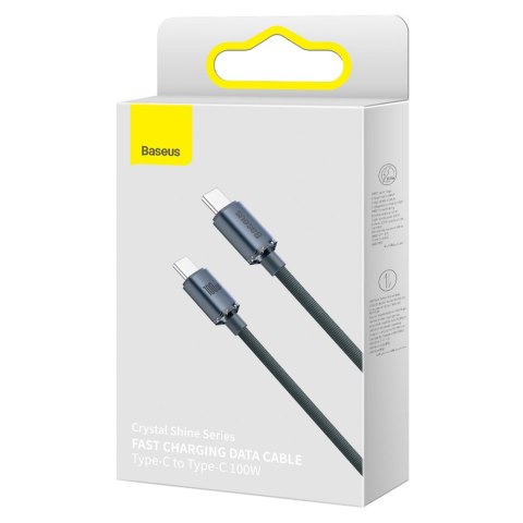 Kabel przewód do szybkiego ładowania i transferu danych USB-C USB-C 100W 2m czarny Kabel przewód do szybkiego ładowania i transferu danych USB-C USB-C 100W 2m czarny