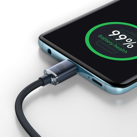 Kabel przewód do szybkiego ładowania i transferu danych USB-C USB-C 100W 2m czarny Kabel przewód do szybkiego ładowania i transferu danych USB-C USB-C 100W 2m czarny