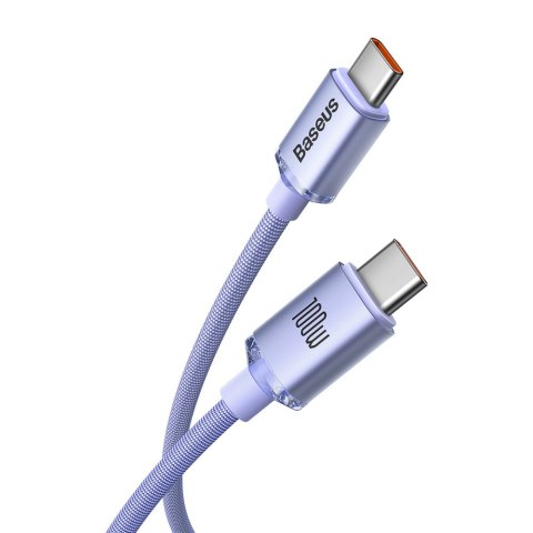 Kabel przewód do szybkiego ładowania i transferu danych USB-C USB-C 100W 2m fioletowy Kabel przewód do szybkiego ładowania i transferu danych USB-C USB-C 100W 2m fioletowy
