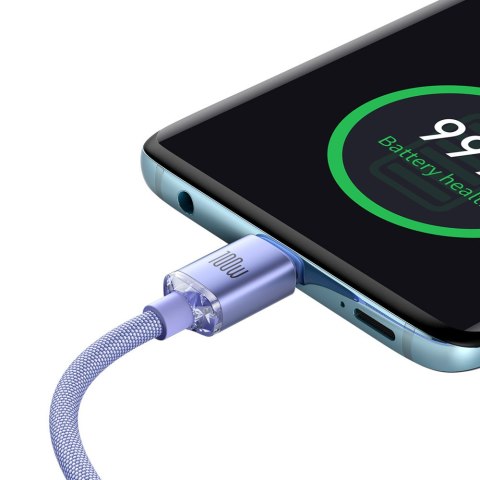 Kabel przewód do szybkiego ładowania i transferu danych USB-C USB-C 100W 2m fioletowy Kabel przewód do szybkiego ładowania i transferu danych USB-C USB-C 100W 2m fioletowy