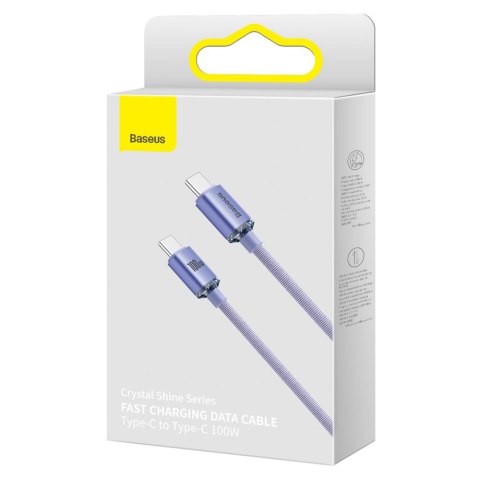 Kabel przewód do szybkiego ładowania i transferu danych USB-C USB-C 100W 2m fioletowy Kabel przewód do szybkiego ładowania i transferu danych USB-C USB-C 100W 2m fioletowy