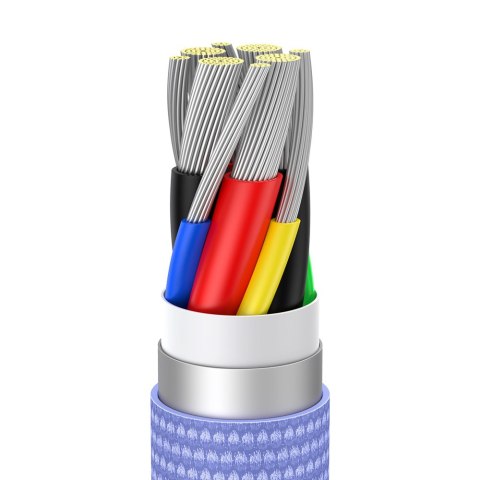 Kabel przewód do szybkiego ładowania i transferu danych USB-C USB-C 100W 2m fioletowy Kabel przewód do szybkiego ładowania i transferu danych USB-C USB-C 100W 2m fioletowy