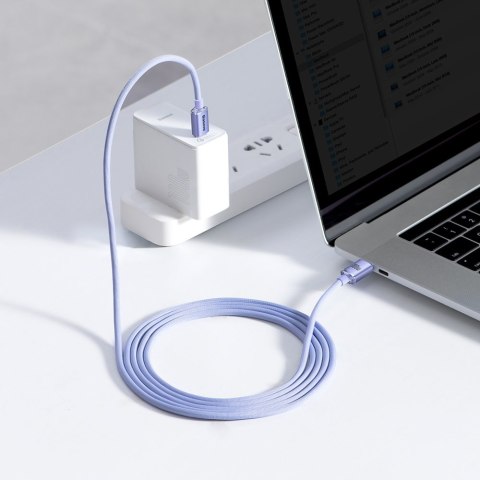 Kabel przewód do szybkiego ładowania i transferu danych USB-C USB-C 100W 2m fioletowy Kabel przewód do szybkiego ładowania i transferu danych USB-C USB-C 100W 2m fioletowy