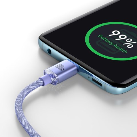 Kabel przewód do szybkiego ładowania i transferu danych USB-C USB-C 100W 2m fioletowy Kabel przewód do szybkiego ładowania i transferu danych USB-C USB-C 100W 2m fioletowy