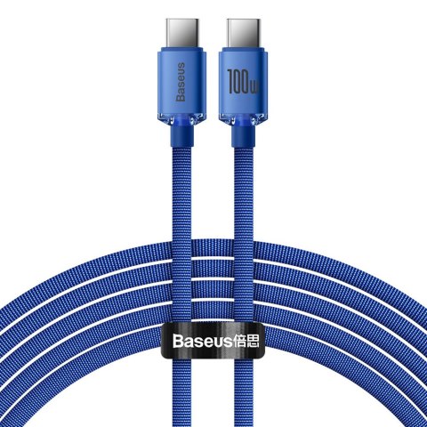 Kabel przewód do szybkiego ładowania i transferu danych USB-C USB-C 100W 2m niebieski Kabel przewód do szybkiego ładowania i transferu danych USB-C USB-C 100W 2m niebieski
