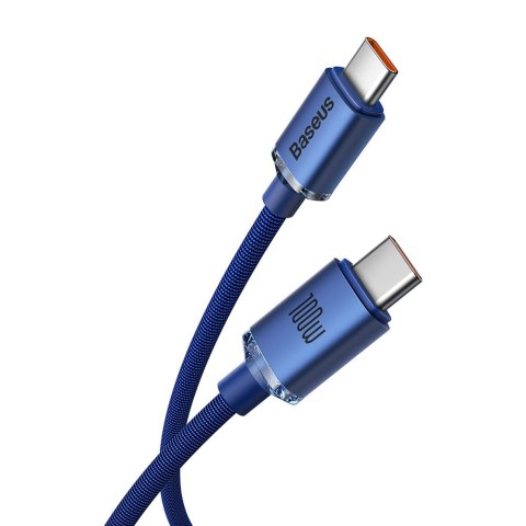 Kabel przewód do szybkiego ładowania i transferu danych USB-C USB-C 100W 2m niebieski Kabel przewód do szybkiego ładowania i transferu danych USB-C USB-C 100W 2m niebieski