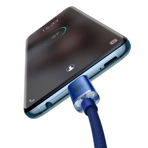 Kabel przewód do szybkiego ładowania i transferu danych USB-C USB-C 100W 2m niebieski Kabel przewód do szybkiego ładowania i transferu danych USB-C USB-C 100W 2m niebieski