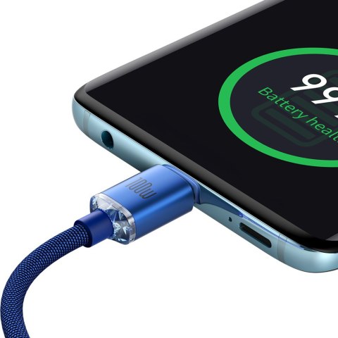 Kabel przewód do szybkiego ładowania i transferu danych USB-C USB-C 100W 2m niebieski Kabel przewód do szybkiego ładowania i transferu danych USB-C USB-C 100W 2m niebieski