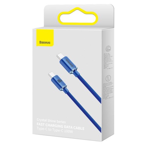 Kabel przewód do szybkiego ładowania i transferu danych USB-C USB-C 100W 2m niebieski Kabel przewód do szybkiego ładowania i transferu danych USB-C USB-C 100W 2m niebieski