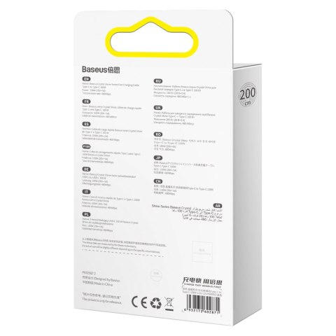 Kabel przewód do szybkiego ładowania i transferu danych USB-C USB-C 100W 2m niebieski Kabel przewód do szybkiego ładowania i transferu danych USB-C USB-C 100W 2m niebieski