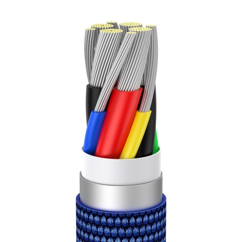 Kabel przewód do szybkiego ładowania i transferu danych USB-C USB-C 100W 2m niebieski Kabel przewód do szybkiego ładowania i transferu danych USB-C USB-C 100W 2m niebieski