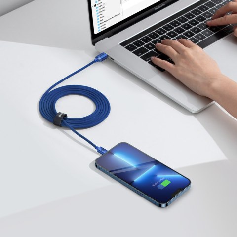Kabel przewód do szybkiego ładowania i transferu danych USB-C USB-C 100W 2m niebieski Kabel przewód do szybkiego ładowania i transferu danych USB-C USB-C 100W 2m niebieski