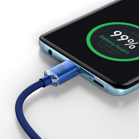 Kabel przewód do szybkiego ładowania i transferu danych USB-C USB-C 100W 2m niebieski Kabel przewód do szybkiego ładowania i transferu danych USB-C USB-C 100W 2m niebieski