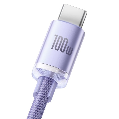 Kabel przewód do szybkiego ładowania i transferu danych USB USB-C 100W 1.2m fioletowy Kabel przewód do szybkiego ładowania i transferu danych USB USB-C 100W 1.2m fioletowy
