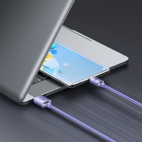 Kabel przewód do szybkiego ładowania i transferu danych USB USB-C 100W 2m fioletowy Kabel przewód do szybkiego ładowania i transferu danych USB USB-C 100W 2m fioletowy