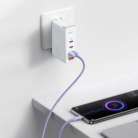 Kabel przewód do szybkiego ładowania i transferu danych USB USB-C 100W 2m fioletowy Kabel przewód do szybkiego ładowania i transferu danych USB USB-C 100W 2m fioletowy