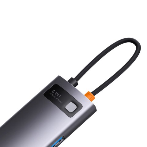 StarJoy HUB 6w1 USB-C 3xUSB HDMI RJ45 PD szary StarJoy HUB 6w1 USB-C 3xUSB HDMI RJ45 PD szary