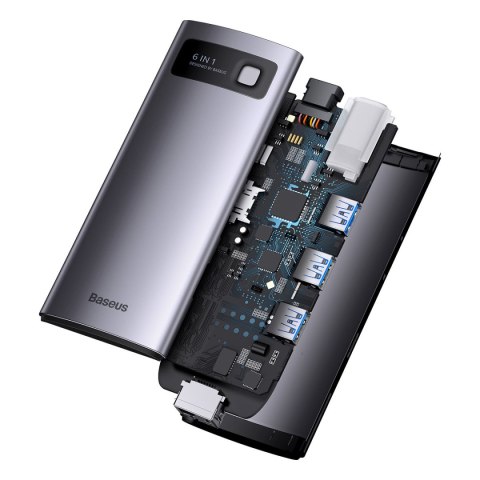 StarJoy HUB 6w1 USB-C 3xUSB HDMI RJ45 PD szary StarJoy HUB 6w1 USB-C 3xUSB HDMI RJ45 PD szary