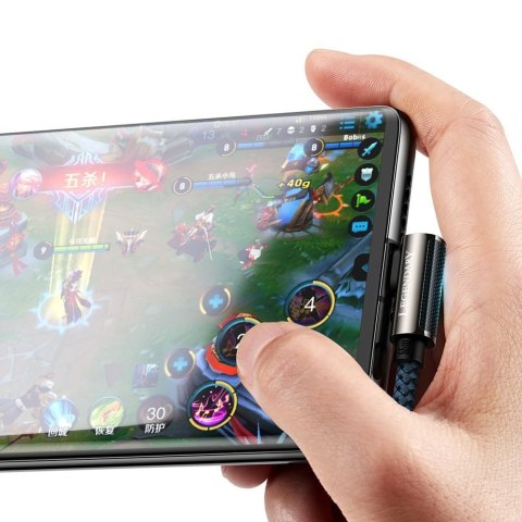 Legendary kątowy kabel przewód dla graczy USB USB-C 66W 2m niebieski Legendary kątowy kabel przewód dla graczy USB USB-C 66W 2m niebieski