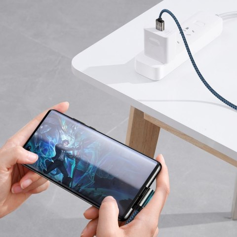 Legendary kątowy kabel przewód dla graczy USB USB-C 66W 2m niebieski Legendary kątowy kabel przewód dla graczy USB USB-C 66W 2m niebieski