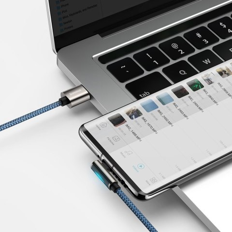 Legendary kątowy kabel przewód dla graczy USB USB-C 66W 2m niebieski Legendary kątowy kabel przewód dla graczy USB USB-C 66W 2m niebieski