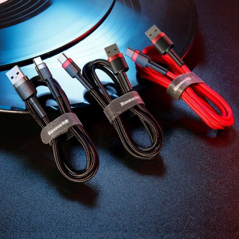 Wytrzymały elastyczny kabel przewód USB USB-C QC3.0 2A 2M czarno-szary Wytrzymały elastyczny kabel przewód USB USB-C QC3.0 2A 2M czarno-szary