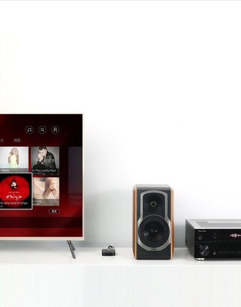 Odbiornik adapter audio Bluetooth 5.1 aptX 2RCA na 3.5 mm Mini Jack - czarny Odbiornik adapter audio Bluetooth 5.1 aptX 2RCA na 3.5 mm Mini Jack - czarny