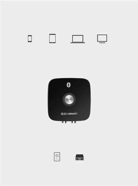 Odbiornik adapter audio Bluetooth 5.1 aptX 2RCA na 3.5 mm Mini Jack - czarny Odbiornik adapter audio Bluetooth 5.1 aptX 2RCA na 3.5 mm Mini Jack - czarny