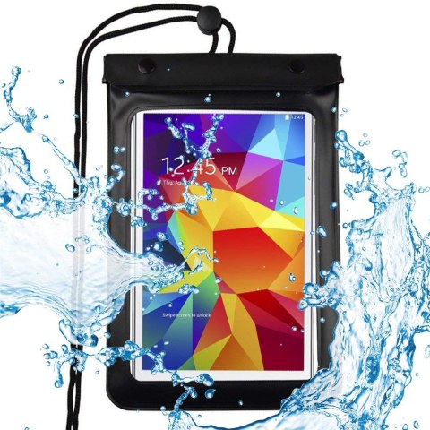Wodoodporny pokrowiec etui na telefon tablet ekran do 8 cali - czarny Wodoodporny pokrowiec etui na telefon tablet ekran do 8 cali - czarny