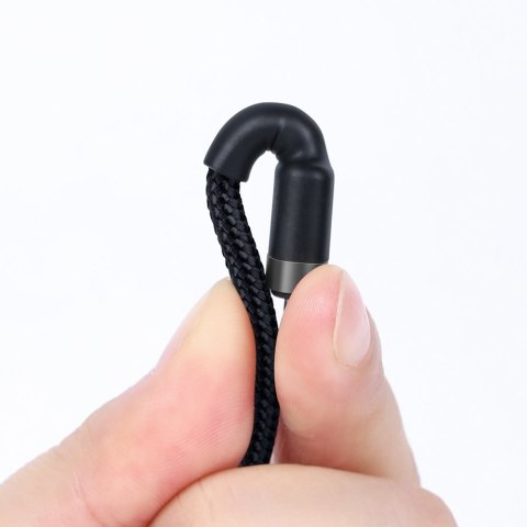 Wytrzymały kabel przewód w oplocie USB-C do USB-C QC3 2m - czarno-szary Wytrzymały kabel przewód w oplocie USB-C do USB-C QC3 2m - czarno-szary