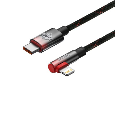 Kabel przewód kątowy MVP 2 z bocznym wtykiem USB-C / iPhone Lightning 2m - czerwony Kabel przewód kątowy MVP 2 z bocznym wtykiem USB-C / iPhone Lightning 2m - czerwony