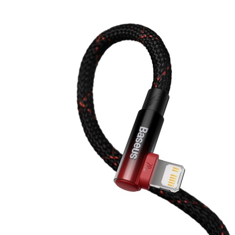 Kabel przewód kątowy MVP 2 z bocznym wtykiem USB-C / iPhone Lightning 2m - czerwony Kabel przewód kątowy MVP 2 z bocznym wtykiem USB-C / iPhone Lightning 2m - czerwony