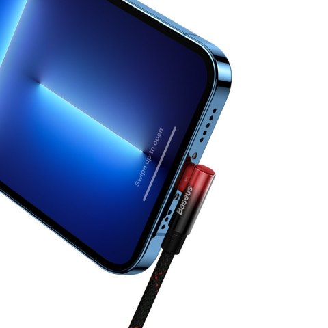 Kabel przewód kątowy MVP 2 z bocznym wtykiem USB-C / iPhone Lightning 2m - czerwony Kabel przewód kątowy MVP 2 z bocznym wtykiem USB-C / iPhone Lightning 2m - czerwony
