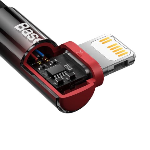 Kabel przewód kątowy MVP 2 z bocznym wtykiem USB-C / iPhone Lightning 2m - czerwony Kabel przewód kątowy MVP 2 z bocznym wtykiem USB-C / iPhone Lightning 2m - czerwony