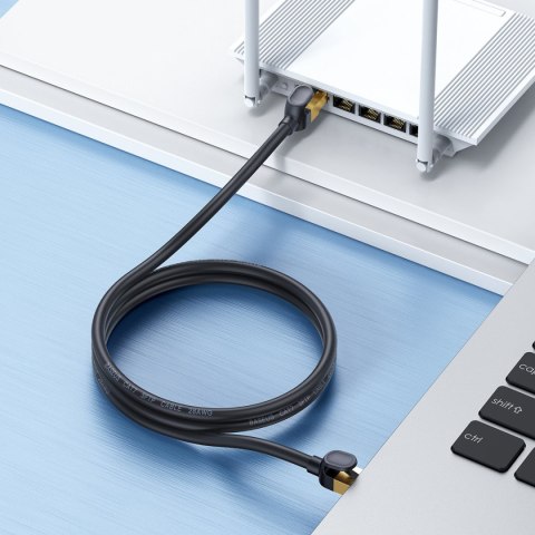Szybki kabel sieciowy Patchcord RJ45 CAT 7 10Gbps 0.5m - czarny Szybki kabel sieciowy Patchcord RJ45 CAT 7 10Gbps 0.5m - czarny
