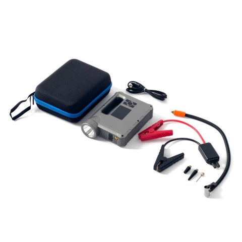 4w1 Rozruch auta Jump Starter + powerbank 8000mAh + kompresor + latarka LED - czarny 4w1 Rozruch auta Jump Starter + powerbank 8000mAh + kompresor + latarka LED - czarny