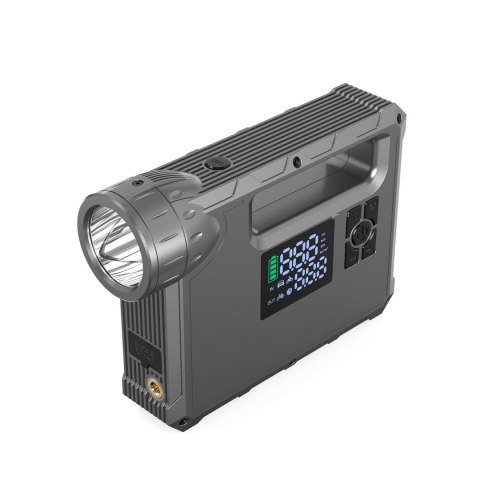 4w1 Rozruch auta Jump Starter + powerbank 8000mAh + kompresor + latarka LED - czarny 4w1 Rozruch auta Jump Starter + powerbank 8000mAh + kompresor + latarka LED - czarny