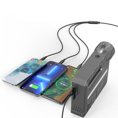 4w1 Rozruch auta Jump Starter + powerbank 8000mAh + kompresor + latarka LED - czarny 4w1 Rozruch auta Jump Starter + powerbank 8000mAh + kompresor + latarka LED - czarny