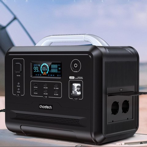 Przenośna turystyczna stacja zasilania powerbank LiFePO4 960Wh 1200W - czarna Przenośna turystyczna stacja zasilania powerbank LiFePO4 960Wh 1200W - czarna