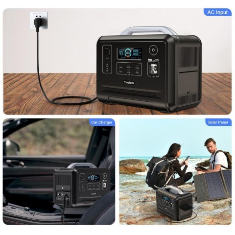 Przenośna turystyczna stacja zasilania powerbank LiFePO4 960Wh 1200W - czarna Przenośna turystyczna stacja zasilania powerbank LiFePO4 960Wh 1200W - czarna