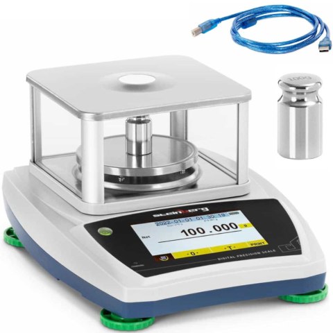 Waga laboratoryjna analityczna ze szklaną osłoną panelem dotykowym LCD 200 g / 0.001 g Waga laboratoryjna analityczna ze szklaną osłoną panelem dotykowym LCD 200 g / 0.001 g